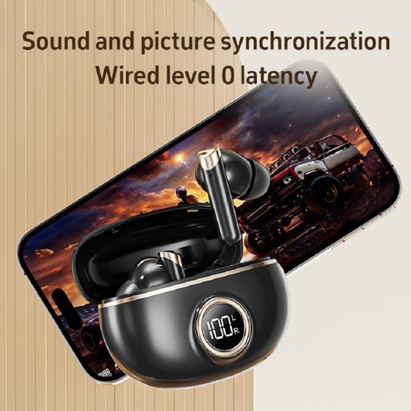 Auriculares TWS ETEK Plated Bluetooth 5.4 con F10, celda de auricular de 25mAh + estuche de 230mAh (placa protectora), tiempo de llamada de 2-3 horas.