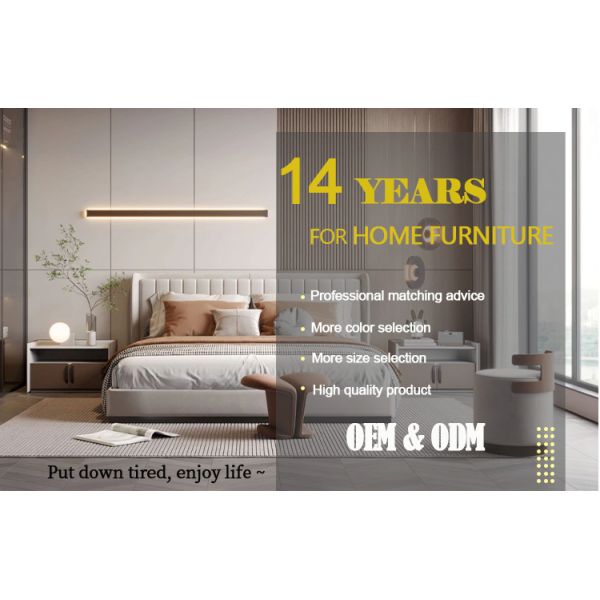 Mail Packing King Size Upholstered Bed with Solid Wood Frame Modern Luxury Bedroom Furniture Collection