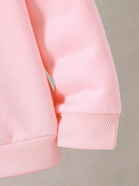 Pink Kids Hoodies Sweatshirts 100%Cotton 380gsm For Solid Pattern