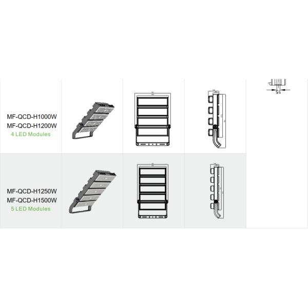 1500 Вт IP66 светодиодный стадионный свет водонепроницаемый 6500K Проливной свет без IK08/IK10 145lm/W Высокая защита для бассейна