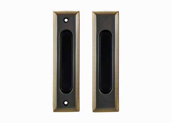Modern Stripy Brass Sliding Push Pull Door Handles 42mm 160mm