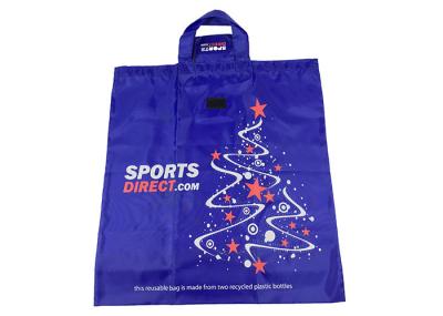 RPET 190T Foldable Shopper Bag Blue Reusable Foldable Tote Bags