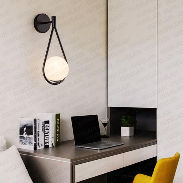Mdern Glass ball wall scones bedside Bedroom Brass Gold Color Minimalist wall lamp (WH-OR-12）