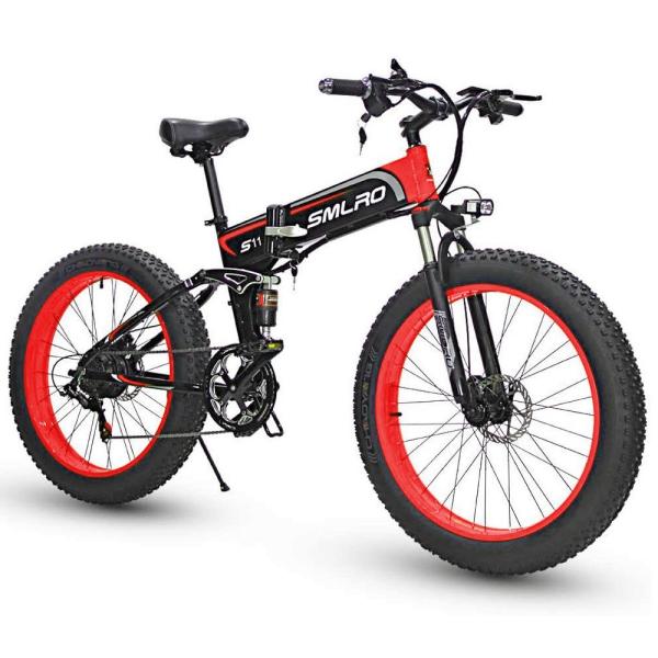 SMLRO S11 Fat Tire Folding Electric Bike , 30-50km/H 1000 Watt E Bike