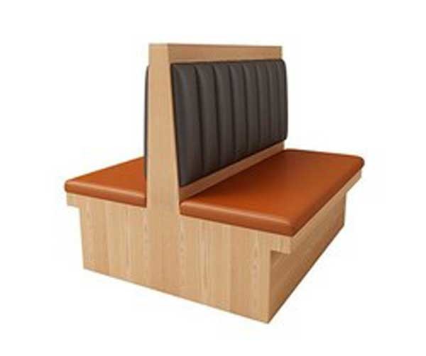 Cabine en bois moderne d'aliments de préparation rapide de restaurant posant les meubles commerciaux de cantine