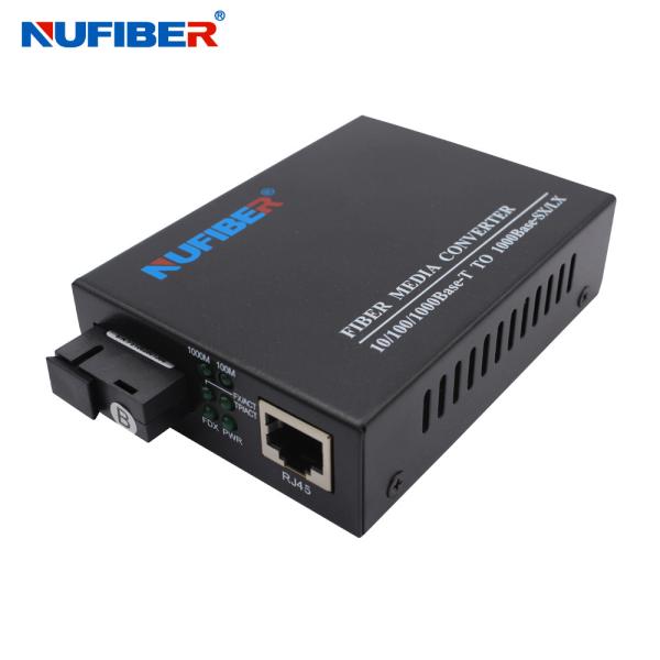 10/100/1000M Simplex Single Mode 1310nm / 1550nm SC 20KM Gigabit Media Converter