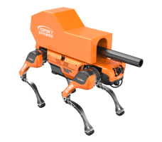 High Speed Fan Airflow Fire Extinguishing Quadruped Robot Dog Equipped With Various Modules
