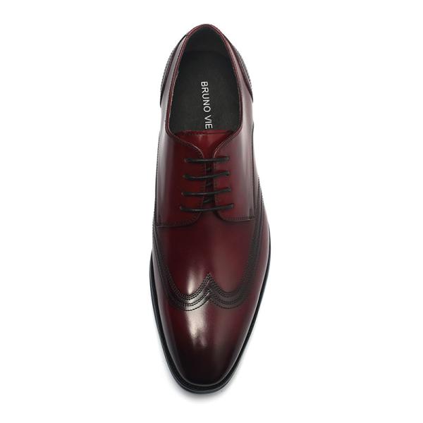 Customized Red Lace Up Genuine Leather Dress Shoes