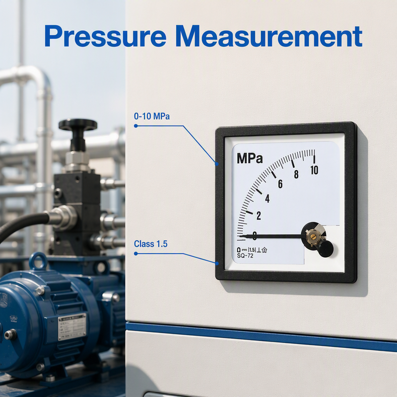 SQ-72 Analog Pressure Gauge with 1.5% Accuracy and 0-10 MPa Range for Hydraulic Pneumatic Systems Panel Meter