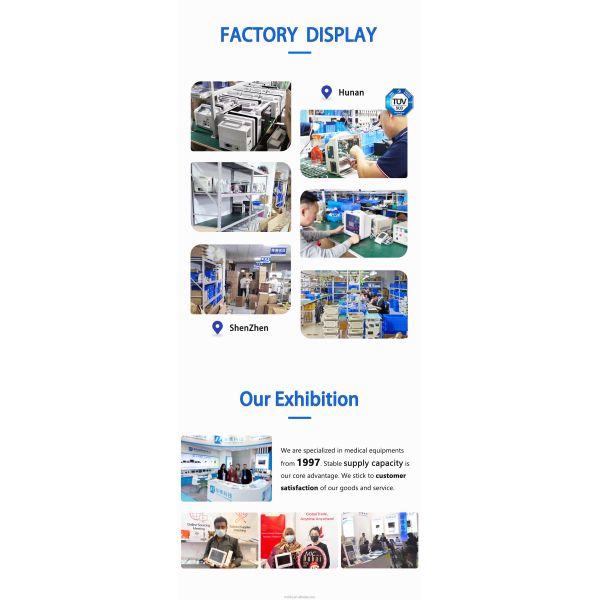 Moniteur patient multiparamétrique 12,1 pouces avec écran LCD TFT couleur haute résolution, analyse des arythmies et calcul ST