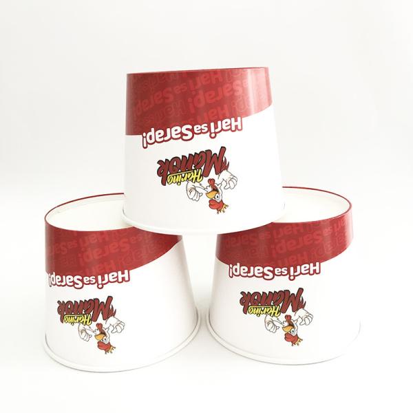 Эко-дружественная бумажная ведра с жареным цыпленком, 85 унций одноразовых бумажных банок.