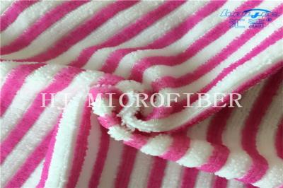 Pano vermelho e branco de toalha de limpeza de Microfiber da listra da cor para a casa usando o absorvente super