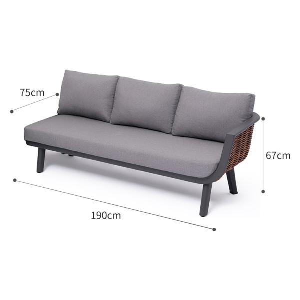 Conjunto de móveis de jardim de rotão PE