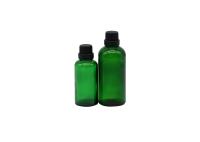 50ml vert cosmétique bouteilles en verre de 1 compte-gouttes d'once