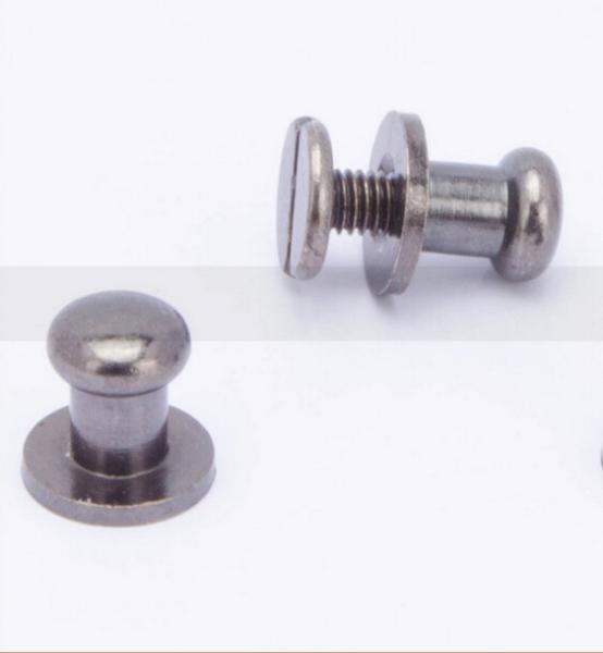 Leather Craft 6mm Head Screwback Button Stud black nickel（gun black)