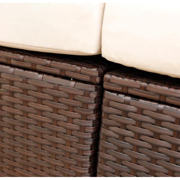 Indoor/Outdoor Furniture Sets Rattan All-Weather Washable Cushions with Coffee Table Rattan Sectional Sofa