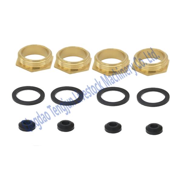 Brass Material Livestock Waterer Parts Float Valve Parts Rubber Seal Ring For Water Bowl