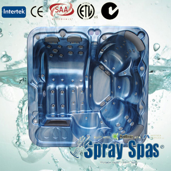 Good Price Combo Massage Outdoor Whirlpool Massage Bathtub with 4 Seats + 2 Lounges