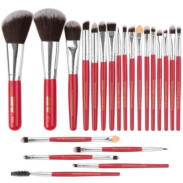 22 Pieces Wood Handle High Quality Makeup Brushes Fan Brush best make up brush