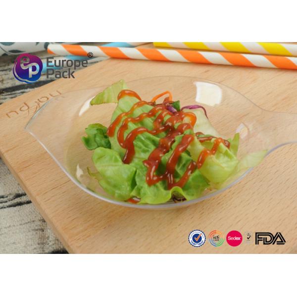 ISO9001 Transparent Non Washing Disposable Dessert Dishes With Handel