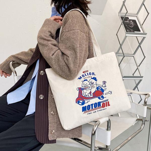 Daily Life Custom Printed Logo Cotton Canvas Tote Bag Foldable Reusable Shopping Bag