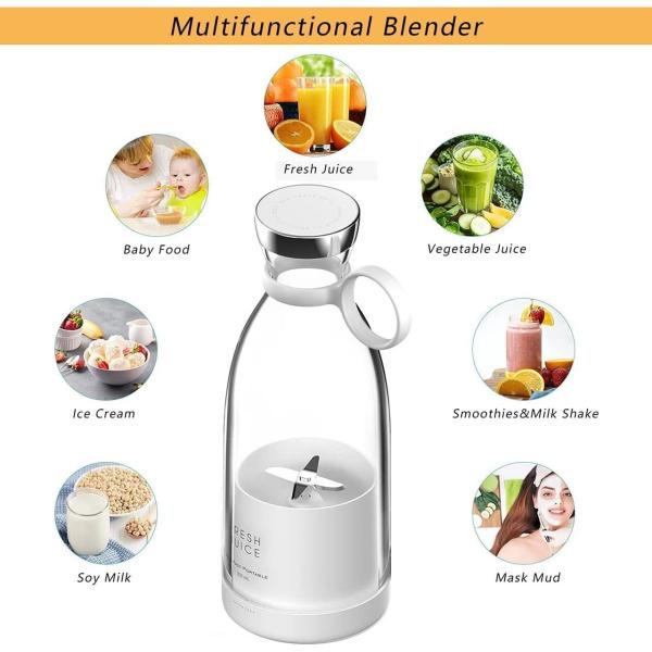 NO App-Controlled Mini Juicer Cup Plastic USB Portable Blender for Shakes and Smoothies