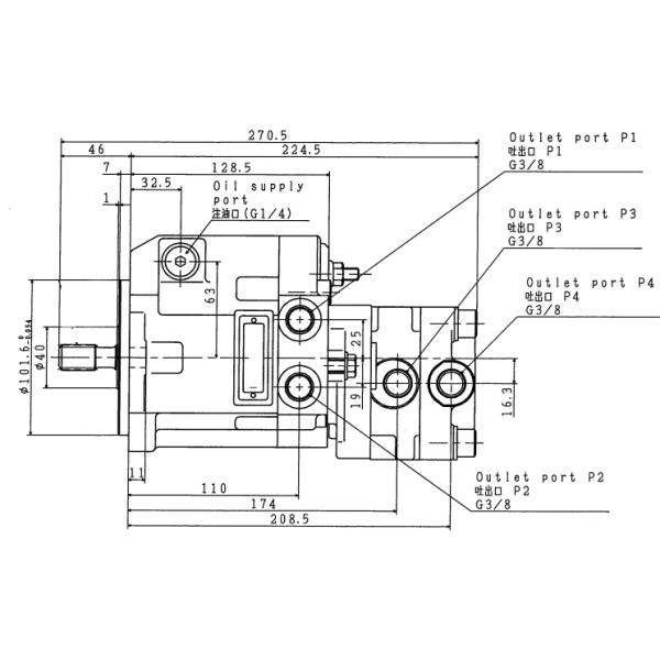 Экскаватор гидравлический насос заменить PVD-00B-14P-5G3 Используется в Куботе 15 Рево 17