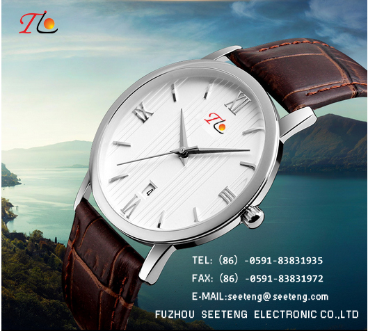 PU Leather  wrist band couple watch black dial or white coupe quartz watch