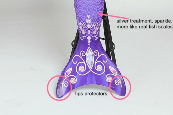 Children Birthday Party Princess Mermaid Tails With  Shiny Fish Scale Texture Design