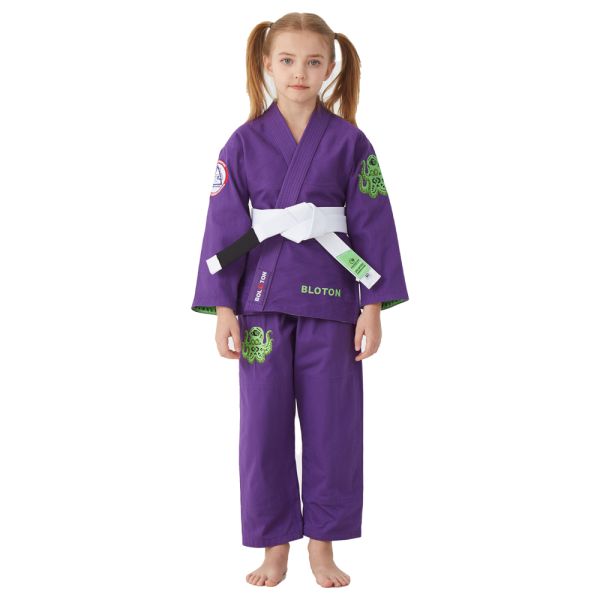 100% Cotton Breathable Kids Gi Brazilian Jiu Jitsu Customizable For Girls Children Martial Arts Wear
