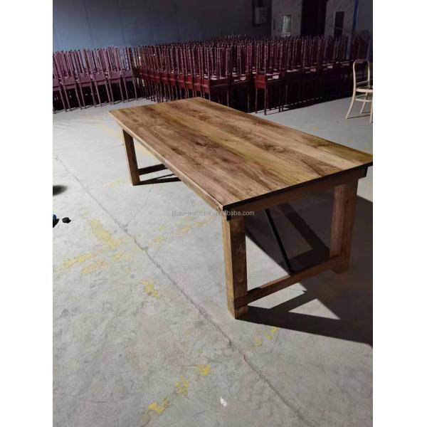 Banquet Hotel Home Wooden Folding Farm Table with Solid Pine Wood