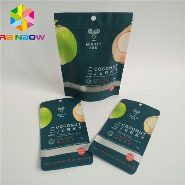 Matte Finished Aluminum Foil Stand Up Pouch Edible Fruit Jerky Packaging Custom Printing