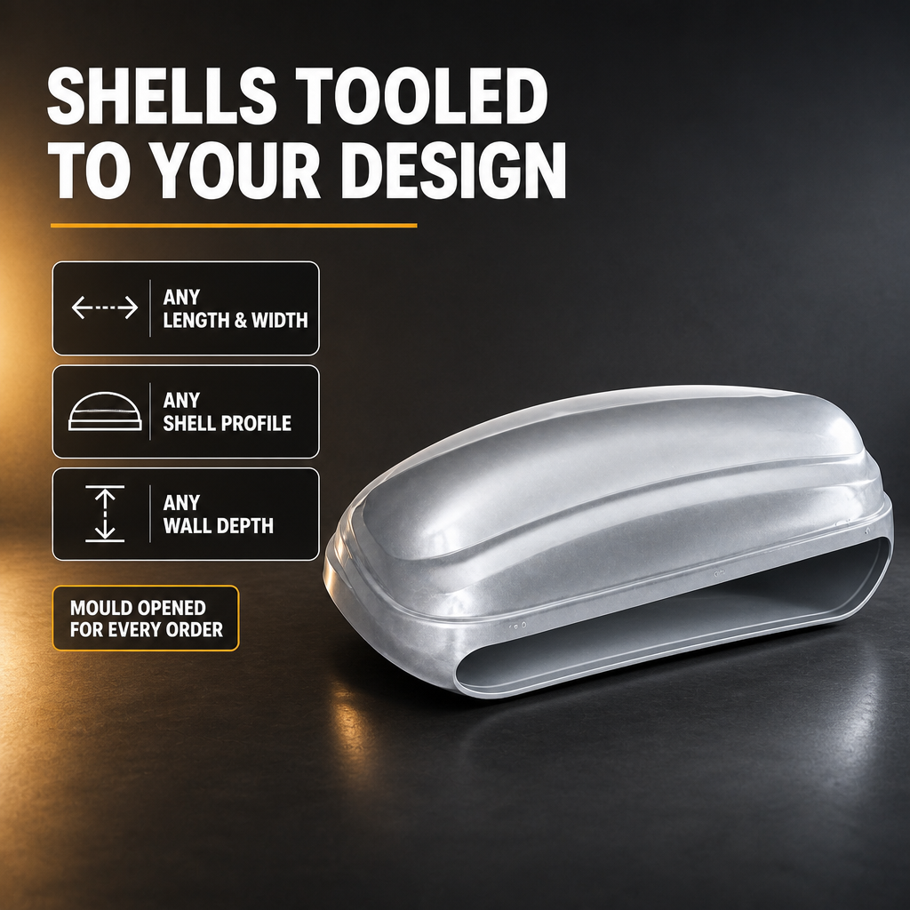 Custom Double-Wall ABS Vacuum Forming Car Roof Box Shell UV Resistant Waterproof OEM ODM 5-Axis CNC Any Size Color
