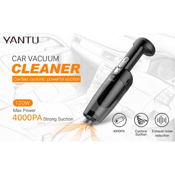 4000PA Suction Power YANTU V01 Portable Handheld Black Car Vacuum Cleaner for Car 12V