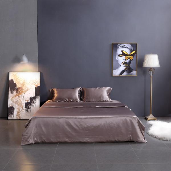 Impresión Reactiva de lujo de seda de satén ropa de cama Set de morera pura 19 Mamá seda 4pcs para el hogar