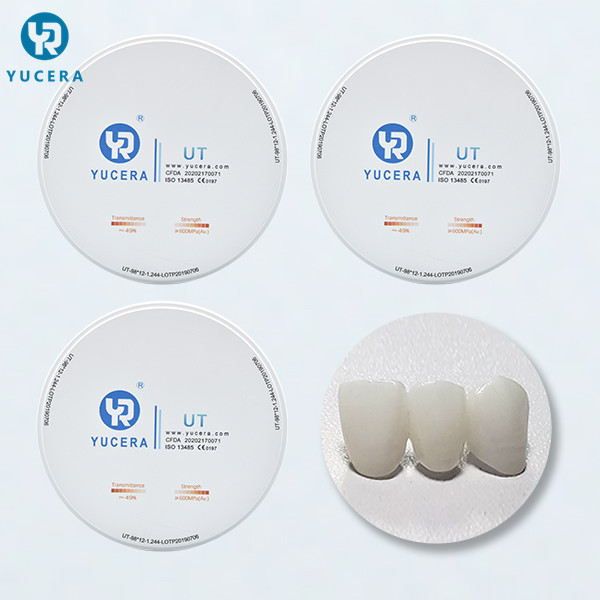 Placa dental da zircônia do branco 49% UT do CAD CAM 98mm