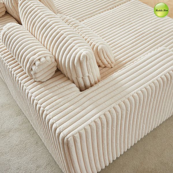Removable 2 Seater Compressed Sofa Striped Velvet Fabric ODM