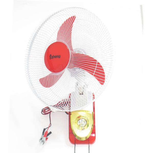 Solar Rechargeable DC Wall Fans 12V 16 Inch With Lithium Battery