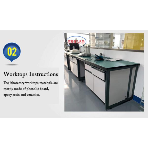 Structure en acier en bois Bureau de laboratoire de chimie pour des postes de travail efficaces Conception de meubles de laboratoire