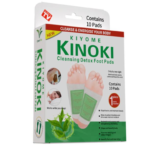 10 Pcs Per Box Ginger Salt Detox Foot Pads for Cleansing Feet and Enhancing Immunity