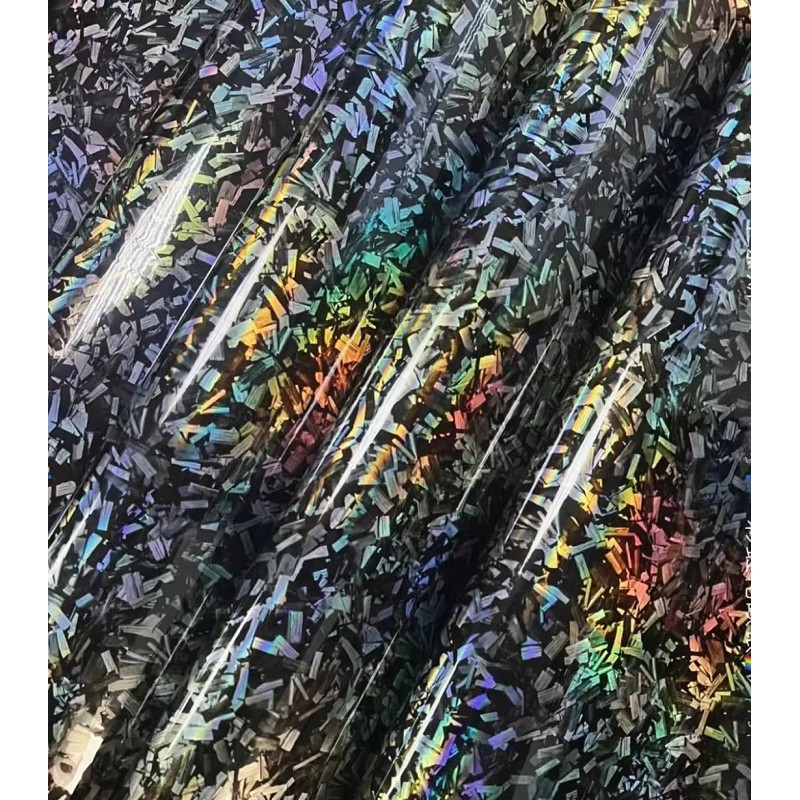 PET Rainbow Forged Carbon Fiber Film Gold Wrap Vinyl with Glossy Finish Color-Changing and Scratch-Resistant for KML Cars