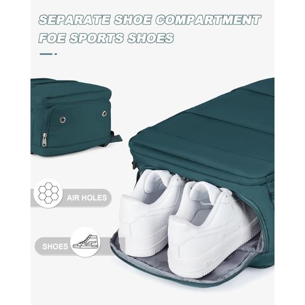 Waterproof Airline Approved Carry On Laptop College Hiking Travel Backpack With Shoe Compartment For Women Men