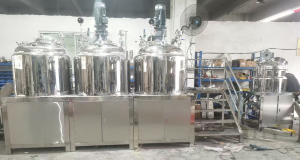 500L Homogenizador de vacío fijo mezclador emulsionador para crema de loción corporal cosmética