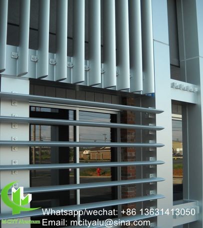 150mm Horizontal Fixed Powder Coated Aluminum Sun Louver for Architectural Facade and Window Sunshade