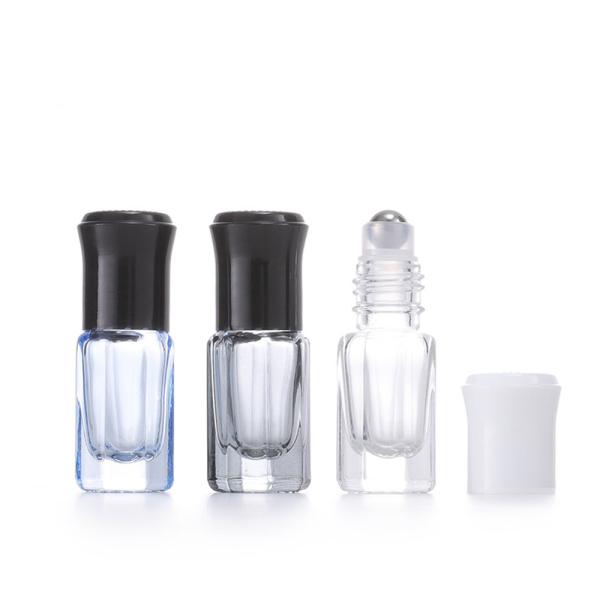 Botalhas de massagem de rolos pequenos octogonais Bola de aço Botalha de óleo essencial frascos de vidro Perfume