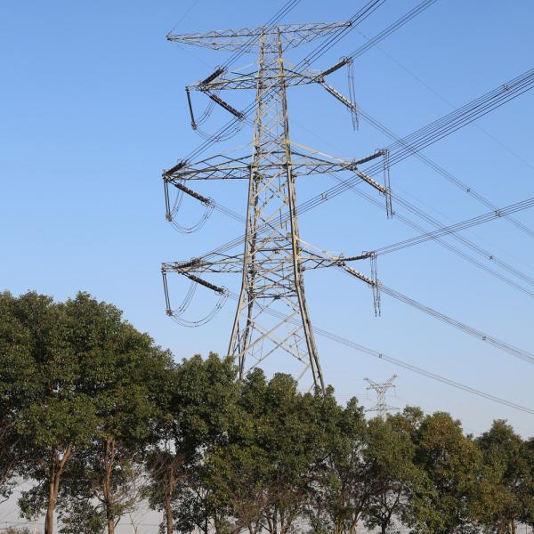 Angle Galvanized 220kv Transmission Line Towers , 10m High Voltage Electric Tower