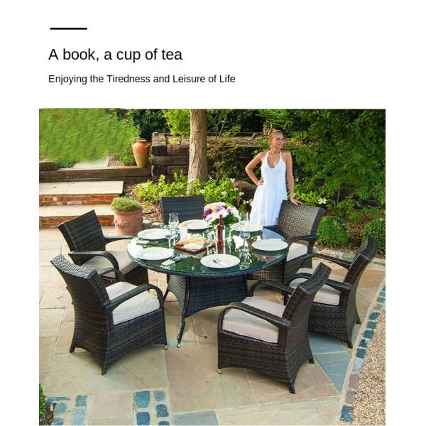 Minimalist New Nordic Courtyard Handmade PE Rattan Table and Chairs Sets