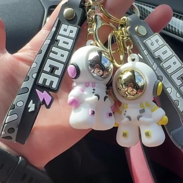 Logotipo personalizado Acessível 3D Astronauta Keychain para Carro Bolso de Presente Pendente Acessório