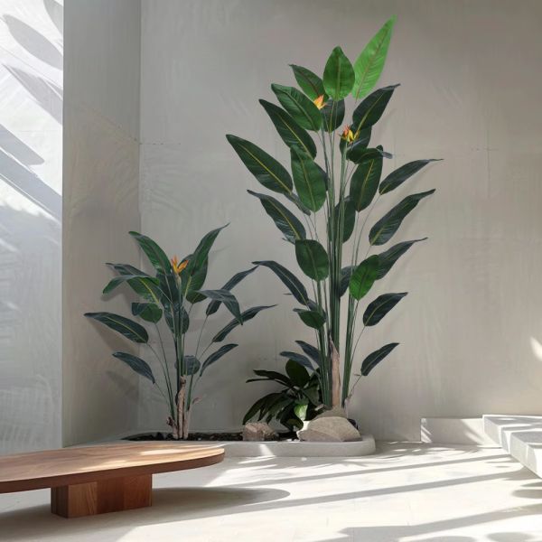 Haihong Factory Wholesale Plastic Decorative Plants 4ft 6ft Bird of Paradise Artificial Plant for  Cafe Shop Decoration