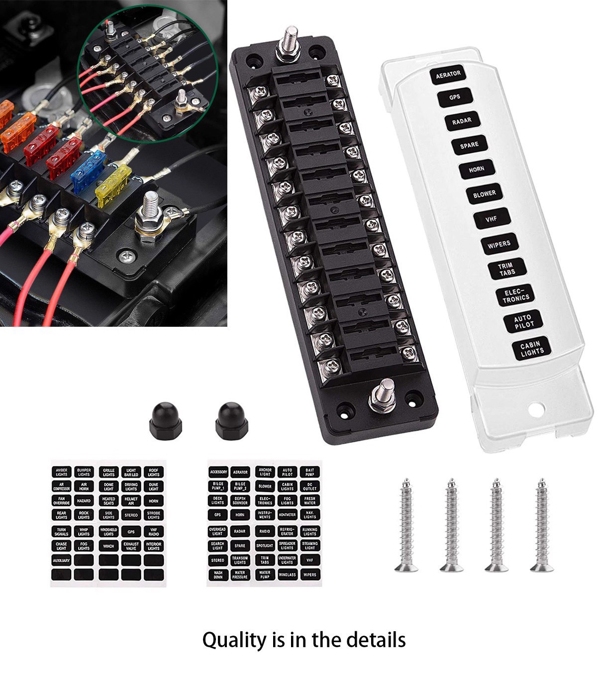 Long Type ATO ATC 12 Way Fuse Holder Block Box for Resettable Blade Fuse